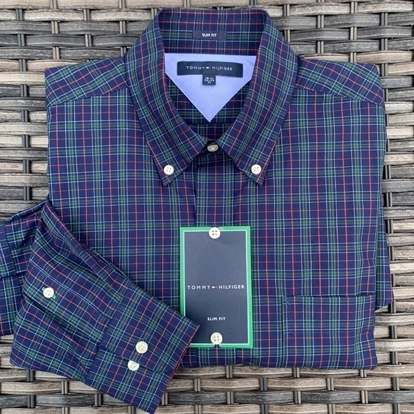 Tommy HILFIGER Slim Fit Long Sleeve Button Down - Basil - Picture 1 of 12
